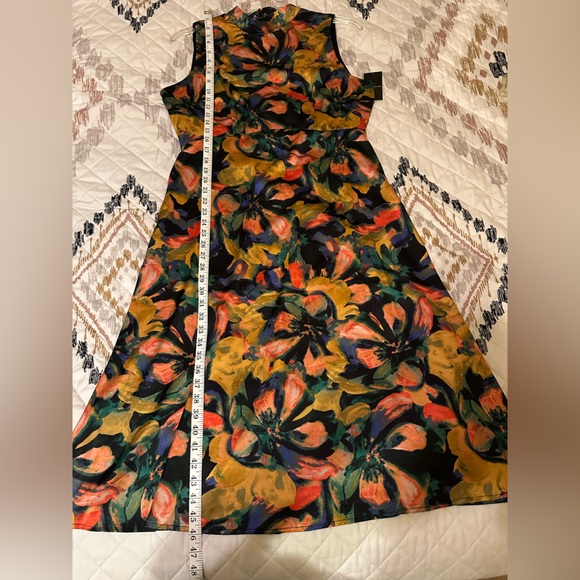 VintageTahari Multicolor Floral Maxi Tropical Print Dress. Size 14. NWT - Picture 9 of 13